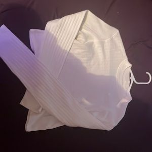 White Large American eagle cropped turtle neck